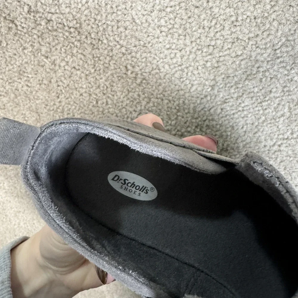 Dr‎ Scholls Shoes Womens Size 6 Gray Perforated Ankle Booties Slip On Comfort